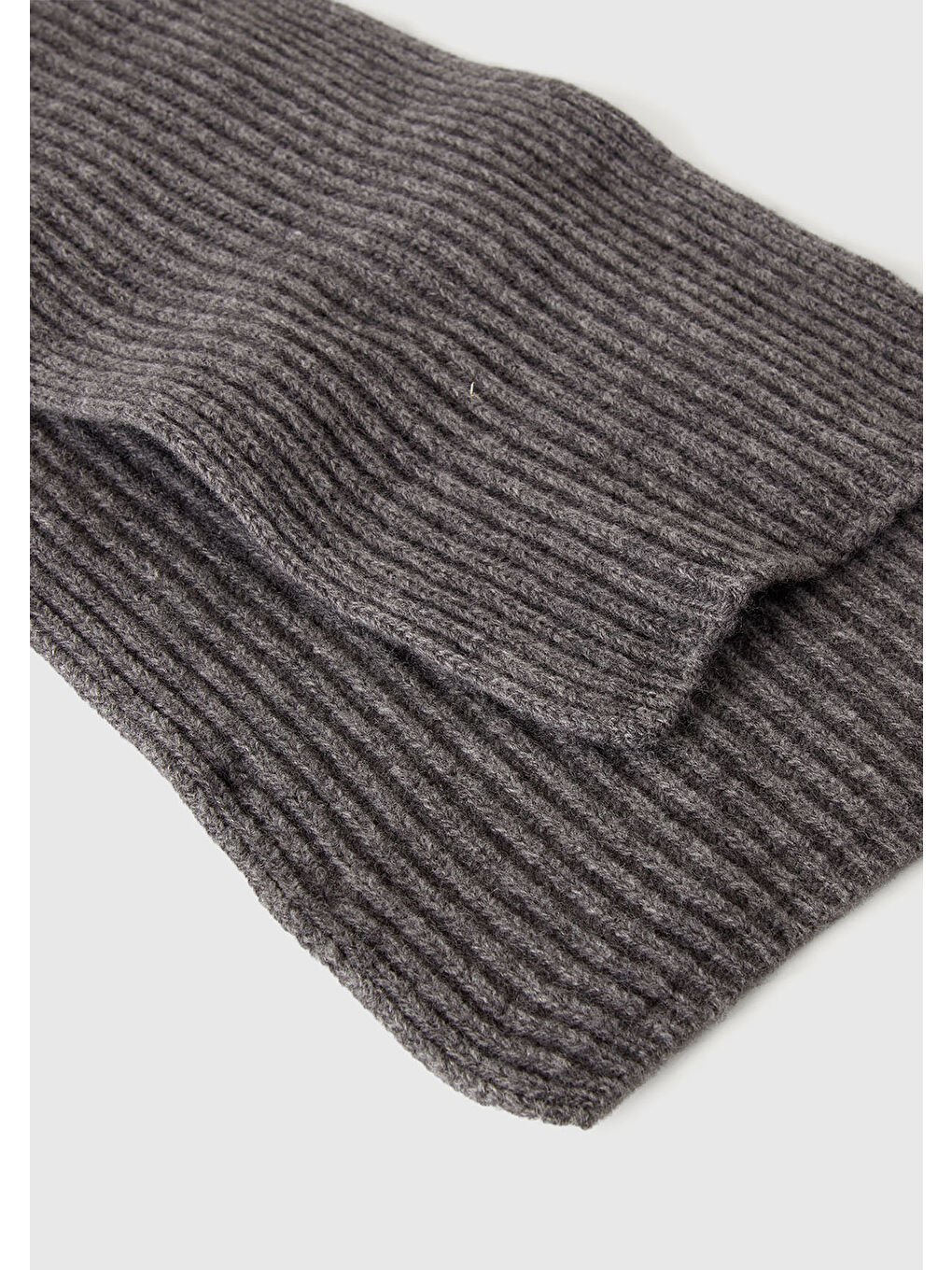 Gri Erkek Antrasit Melanj Yün Atkı-1