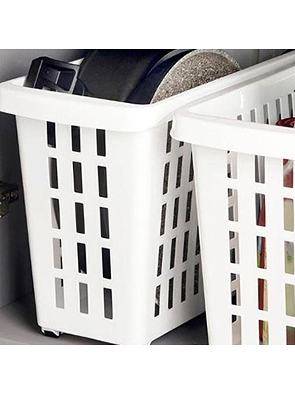 Beyaz Plastik Maksi Dolap İçi Tekerlekli Düzenleyici - 13 lt-2