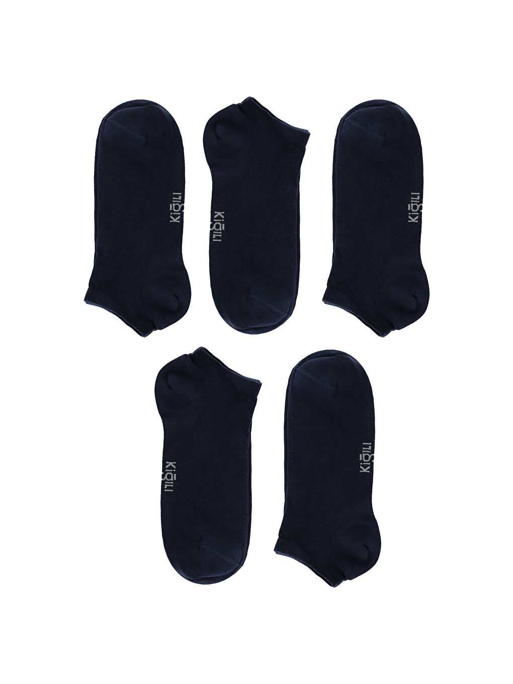 Lacivert Erkek 5'li Pamuklu Elastanlı Esnek Dikişsiz Spor Çorap Seti