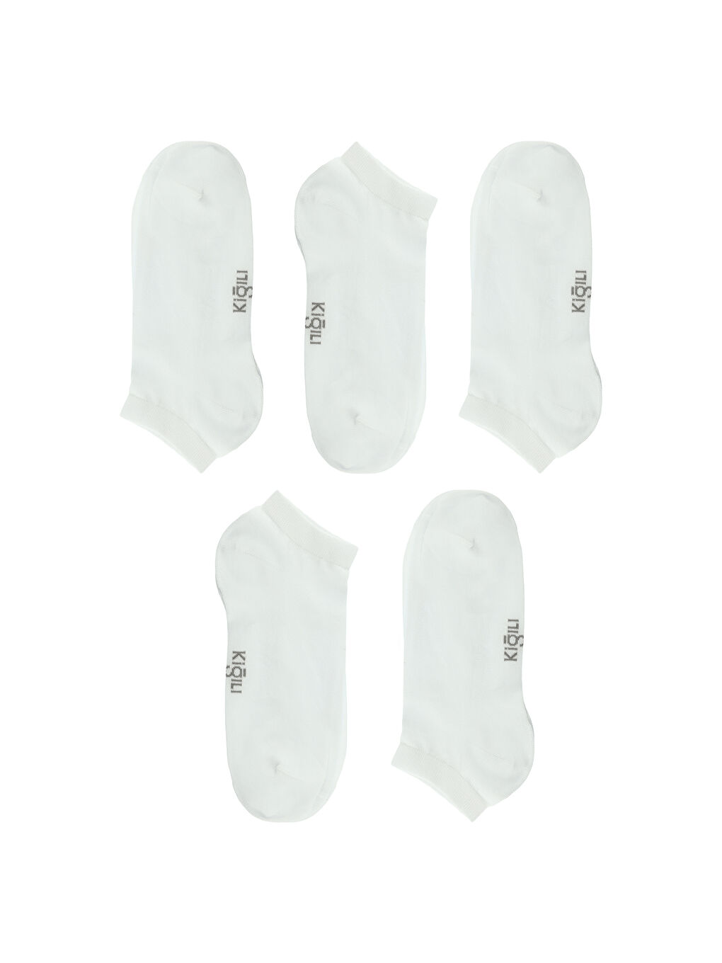Beyaz Erkek 5'li Pamuklu Elastanlı Esnek Dikişsiz Spor Çorap Seti
