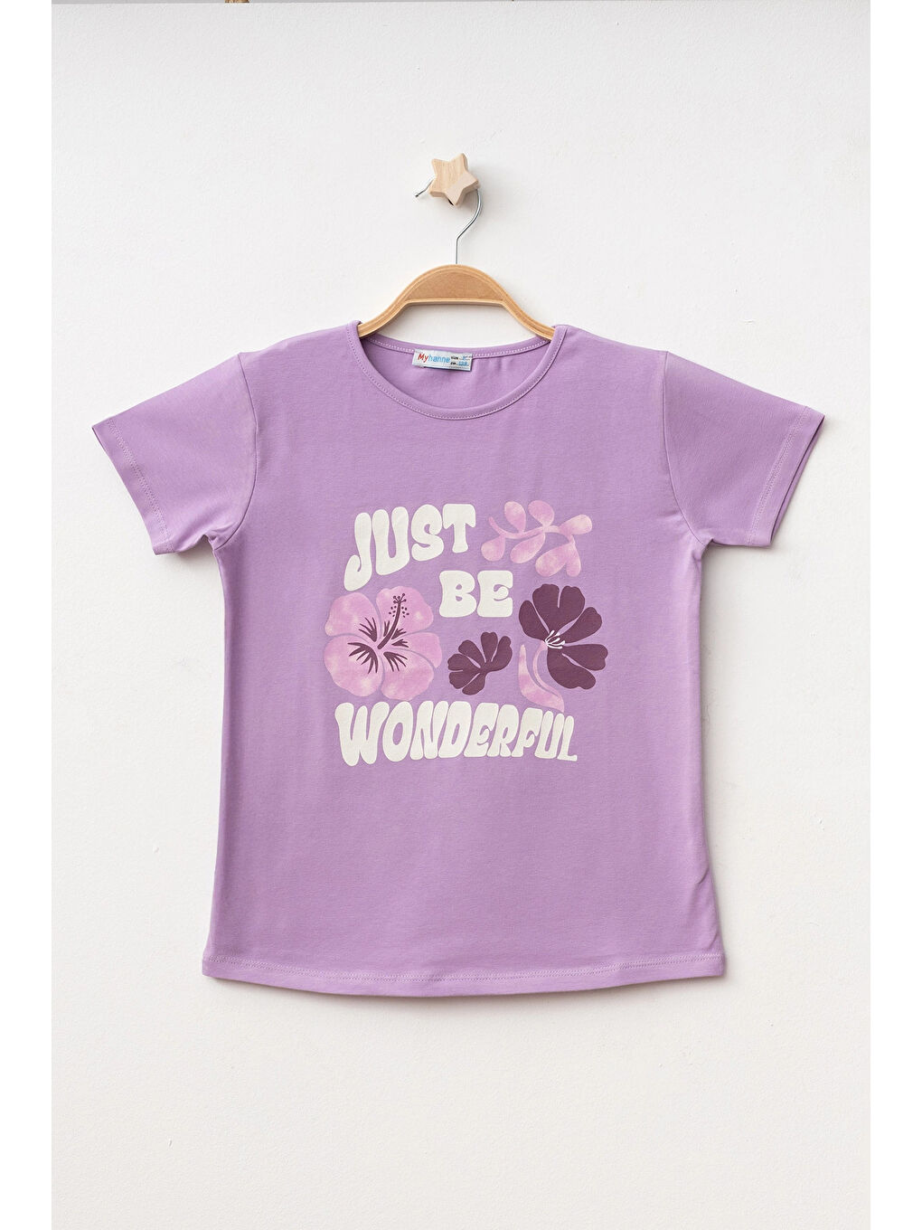 Lila Just Be Baskılı Kız Tişört 50452