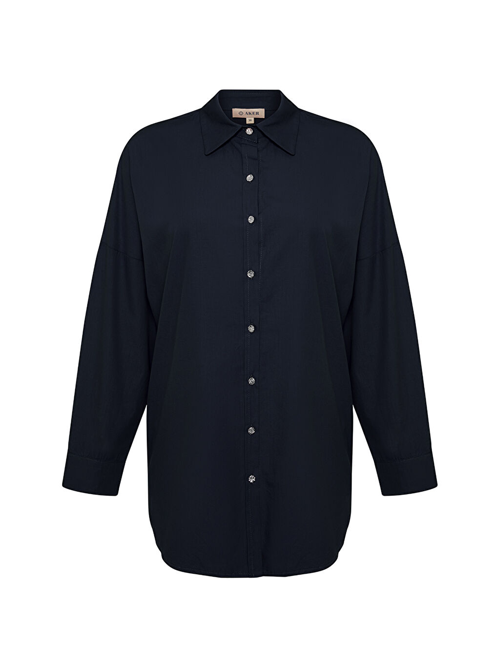 Lacivert Basic Pamuk Bluz