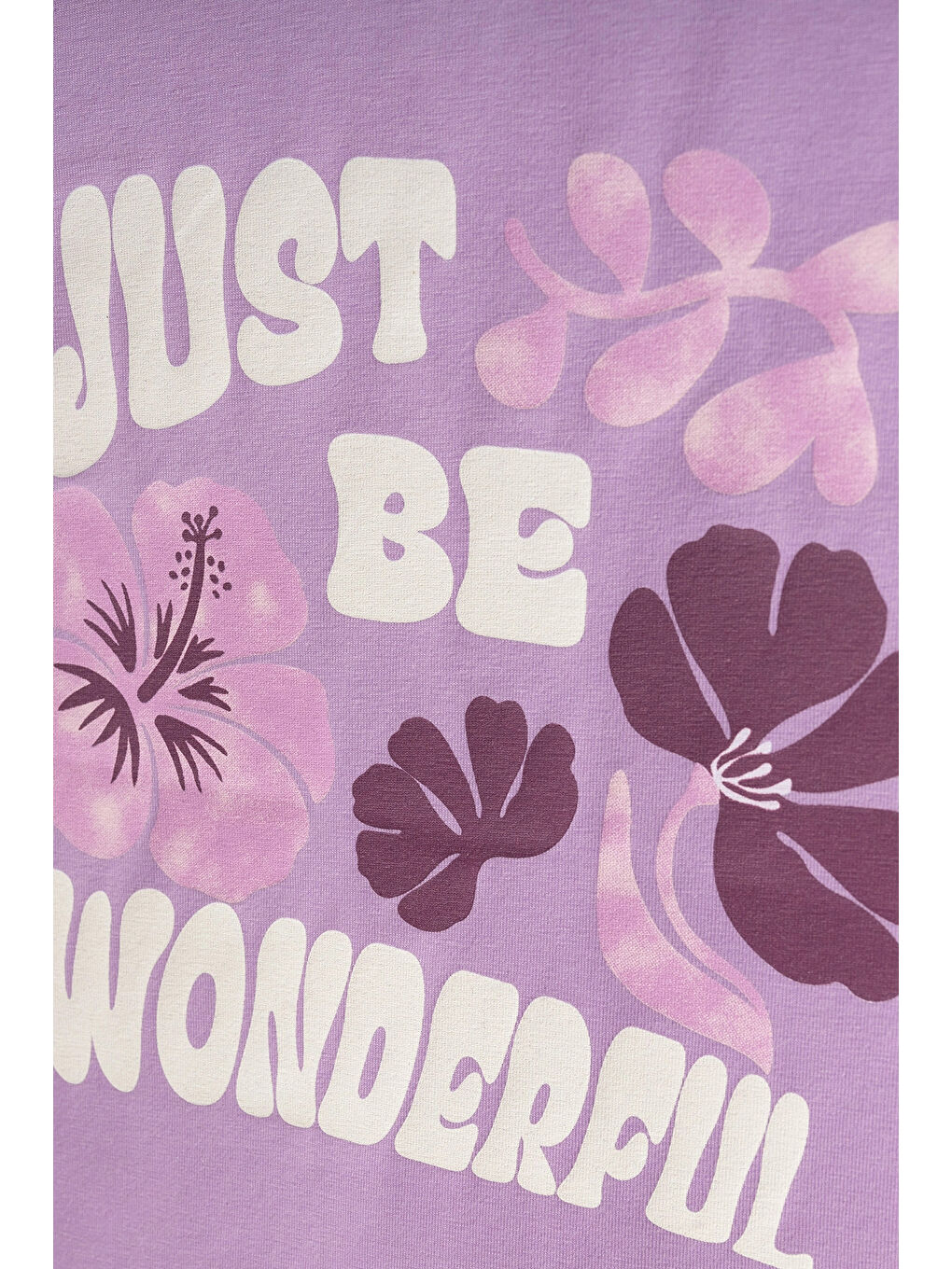 Lila Just Be Baskılı Kız Tişört 50452-1