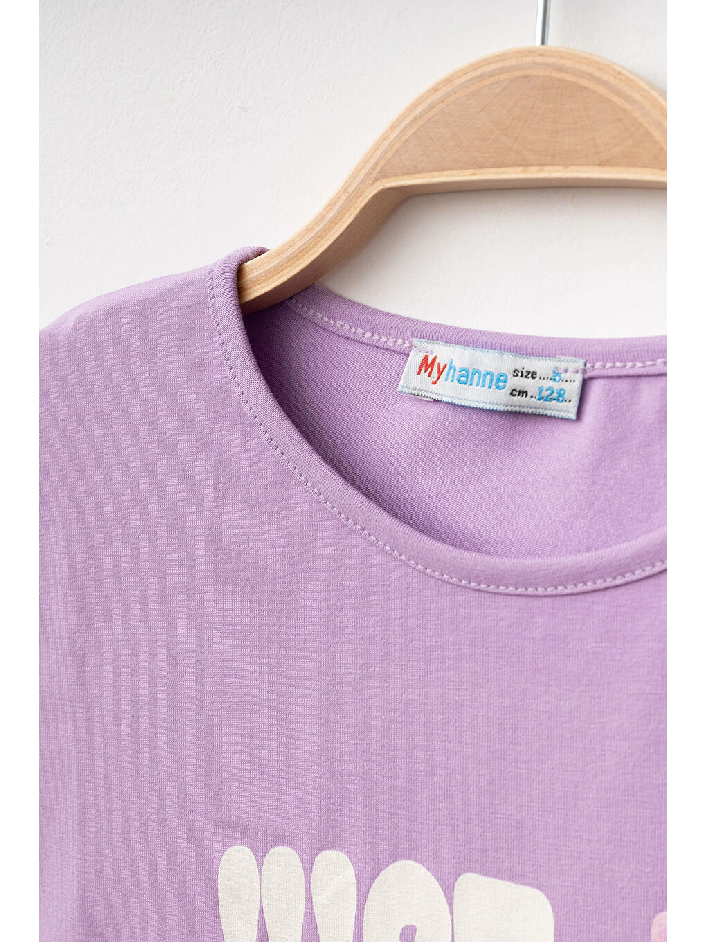 Lila Just Be Baskılı Kız Tişört 50452-2