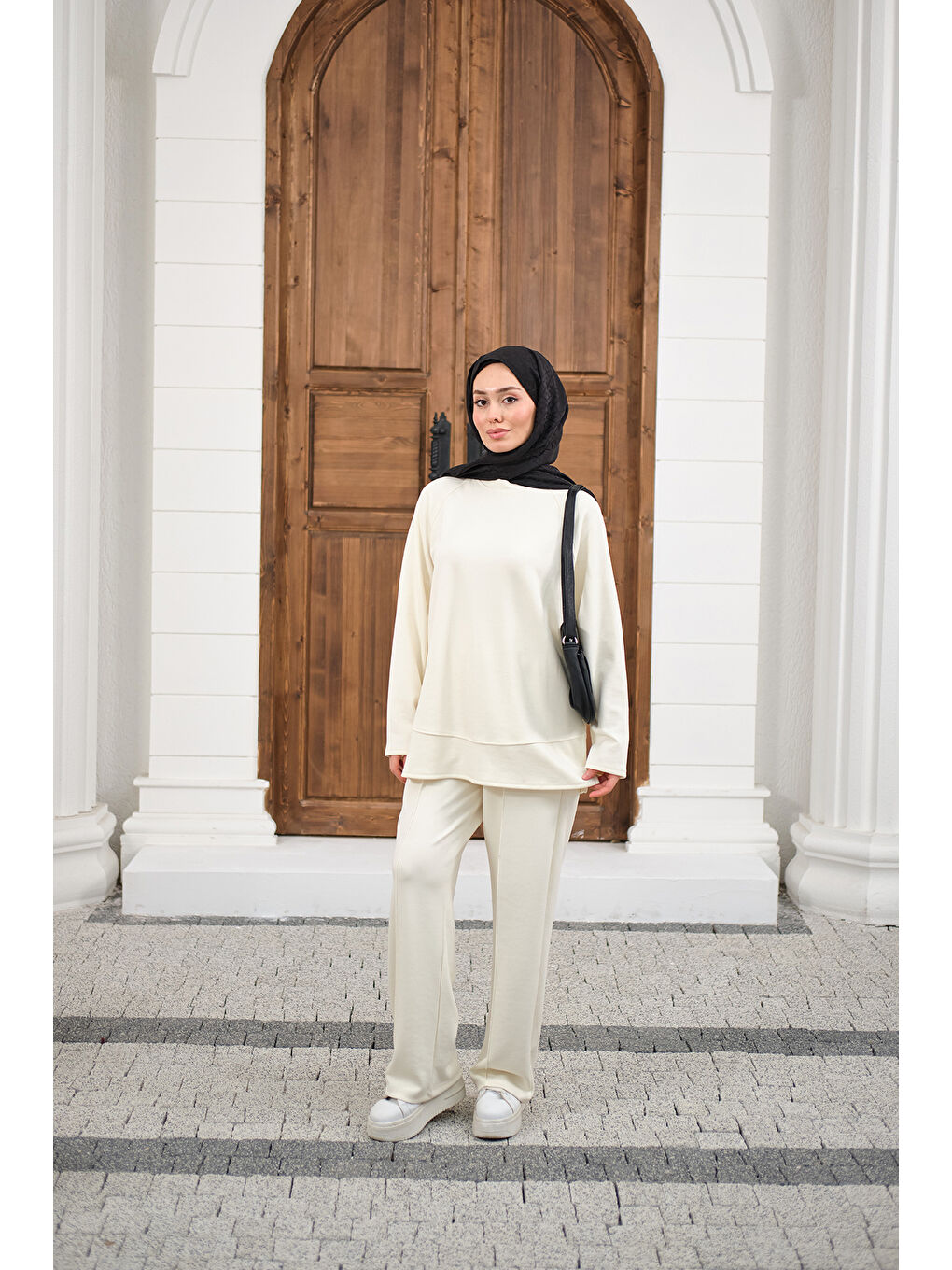 Kadın Pantolonlu Takım Beyaz-1