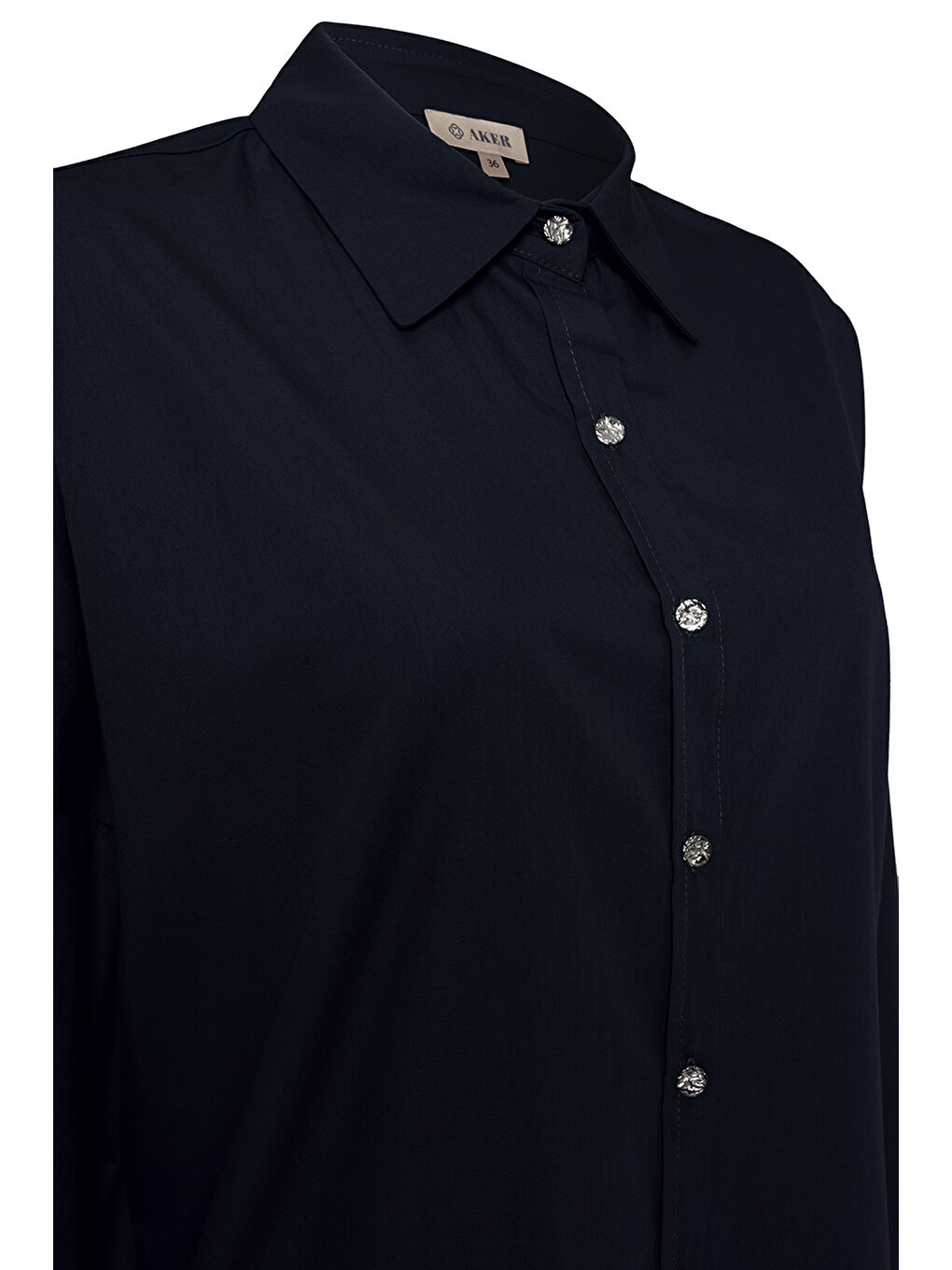 Lacivert Basic Pamuk Bluz-1