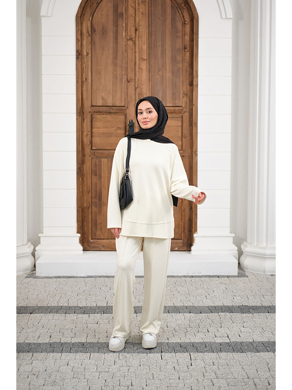 Kadın Pantolonlu Takım Beyaz-3