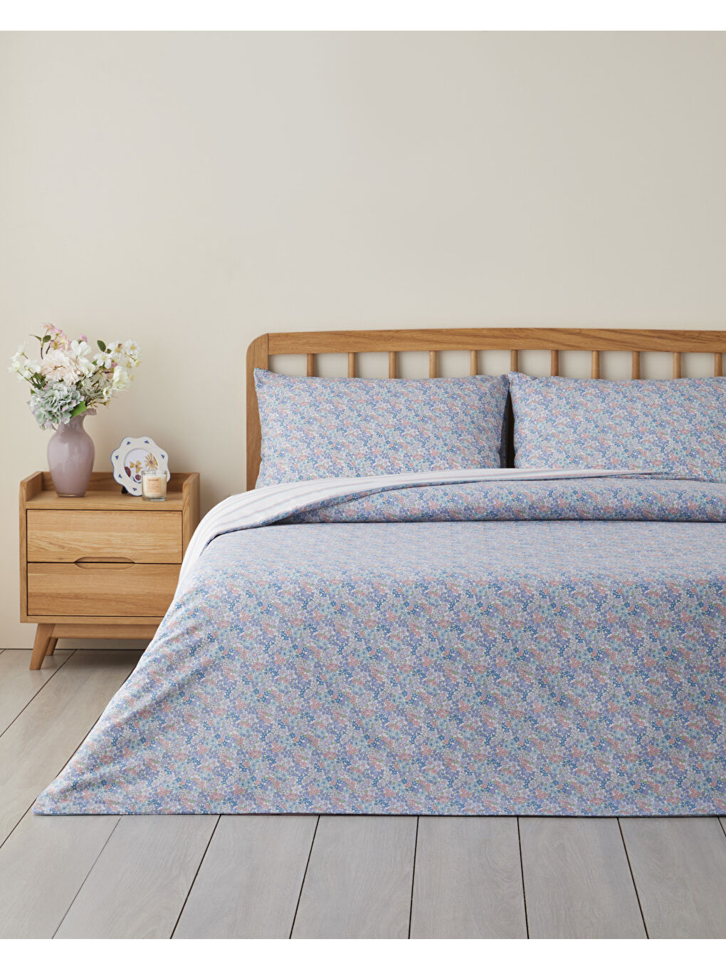 Bloss Mist Kolay Ütülenir Çift Kişilik Nevresim Seti 200x220 cm Lila-1