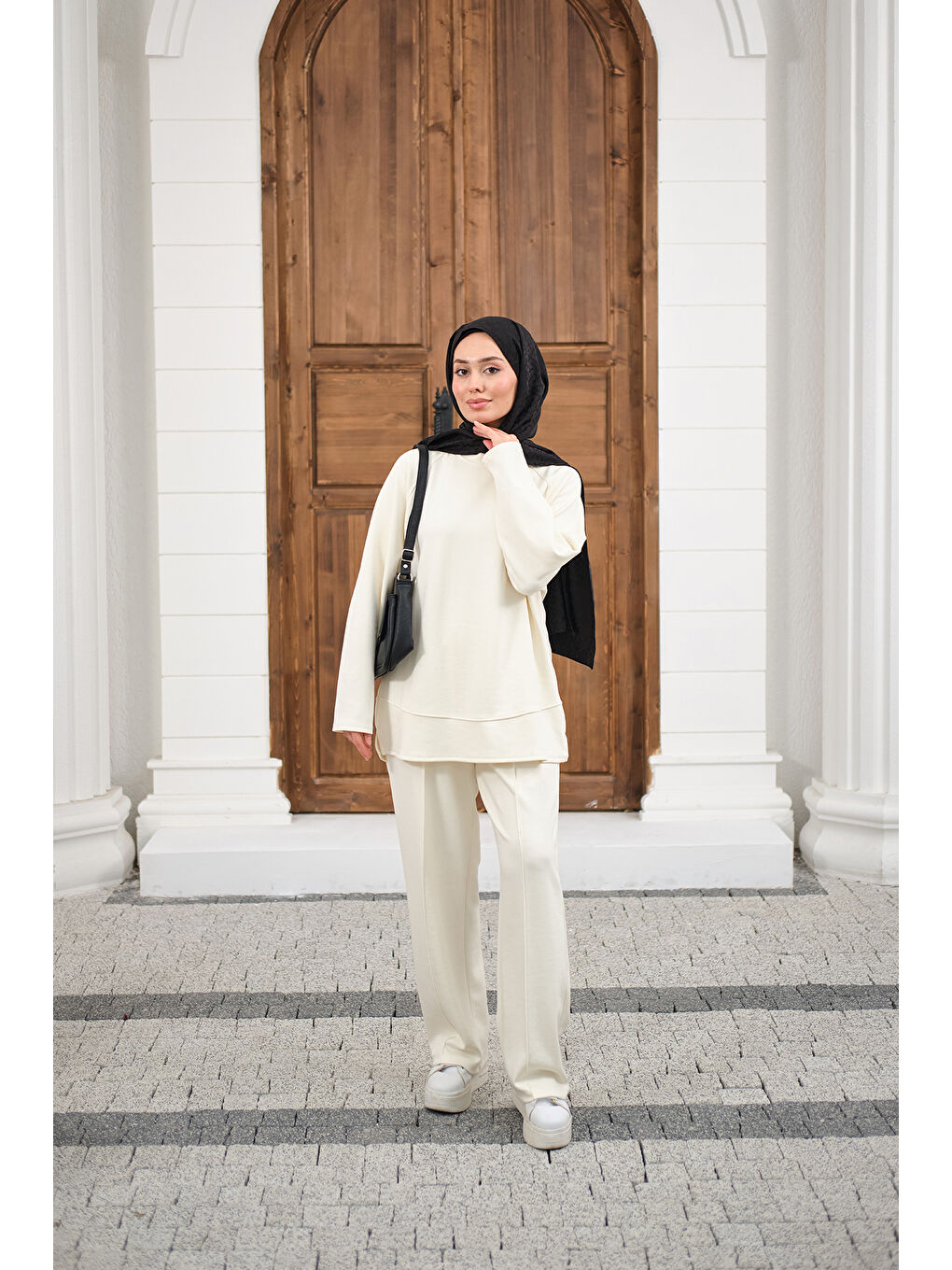 Kadın Pantolonlu Takım Beyaz-4