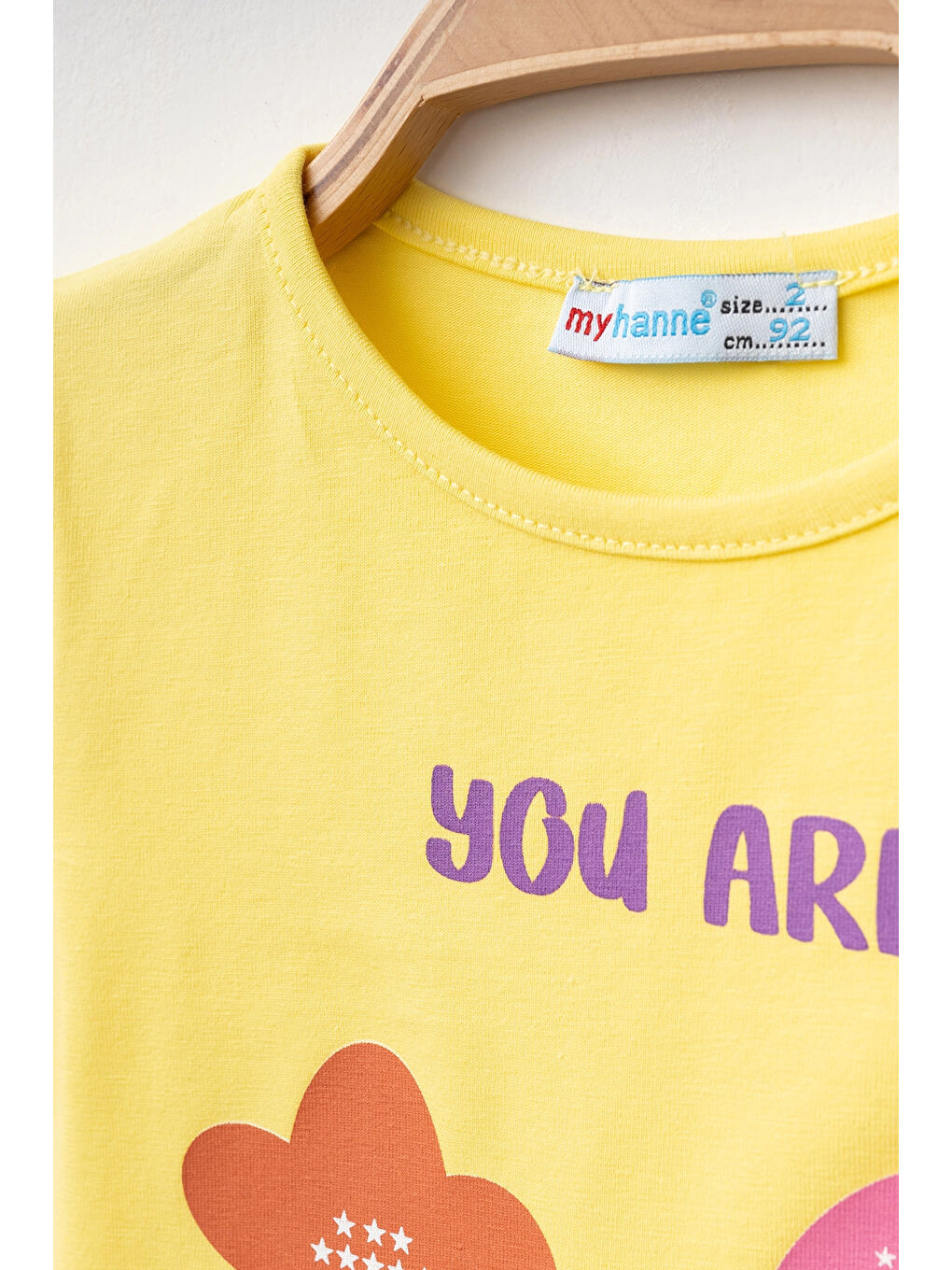 Sarı You Are Baskılı Kız Tişört 50151-2