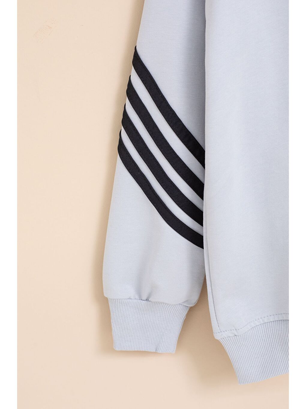 Gri Erkek Çocuk Keep Going Yazılı Şeritli Erkek Çocuk Kapüşonlu Eşofman Takımı 23418-2