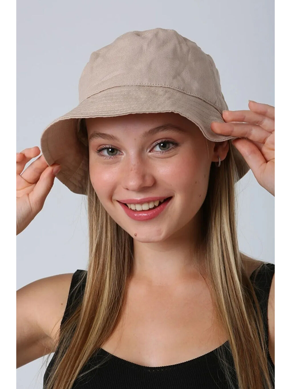 Pamuk Bucket Şapka RŞ-110 Bej-4