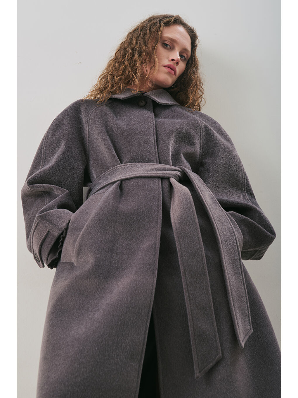 Premıum Kaşe Uzun Kaban Antrasit-1