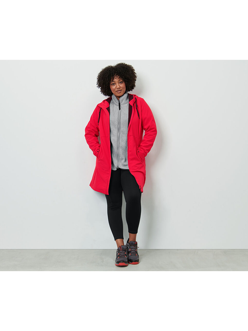 Kadın Softshell Kaban, Kırmızı-36-2