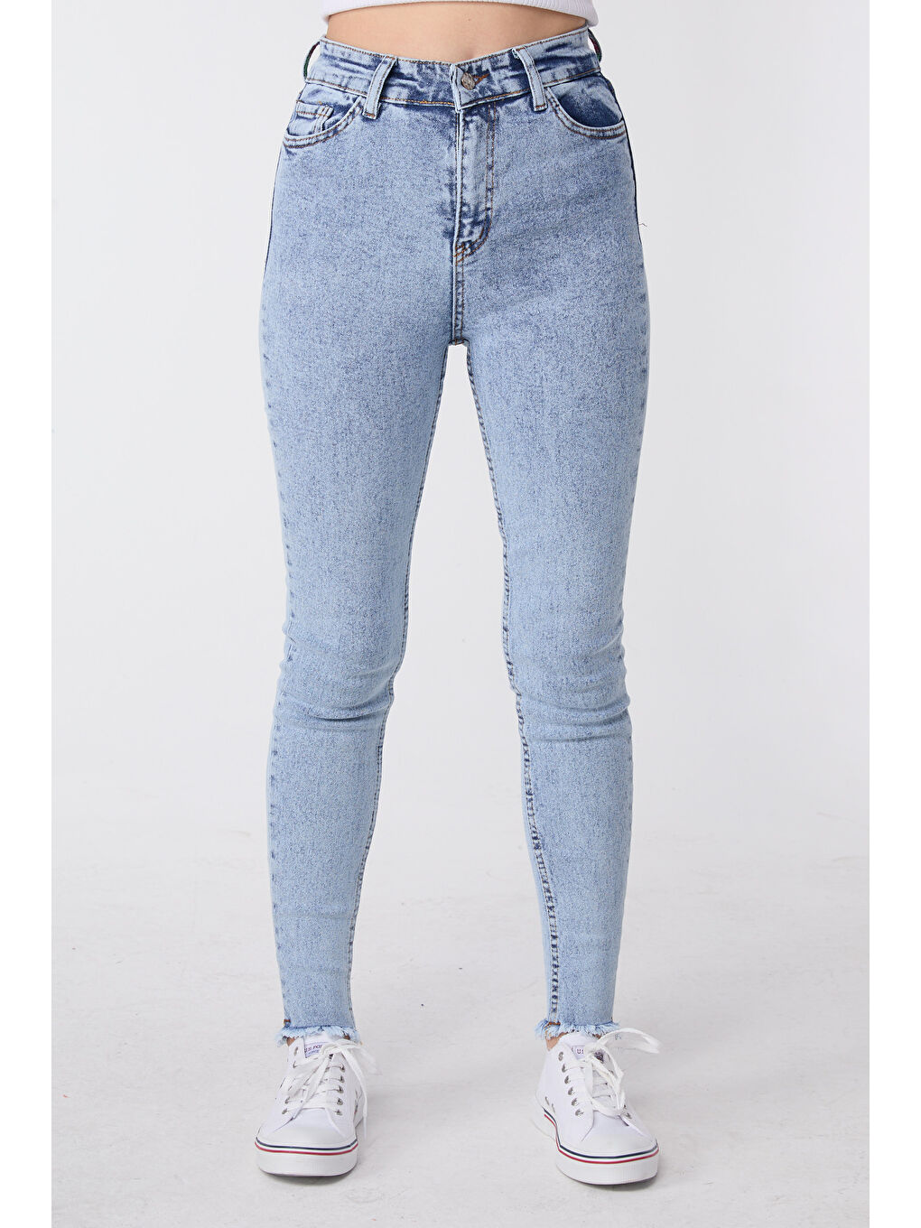 Skınny Elastanlı Jean Pantolon Buz Mavi Kar   23657-1