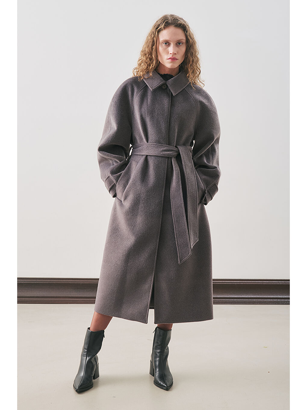 Premıum Kaşe Uzun Kaban Antrasit-4