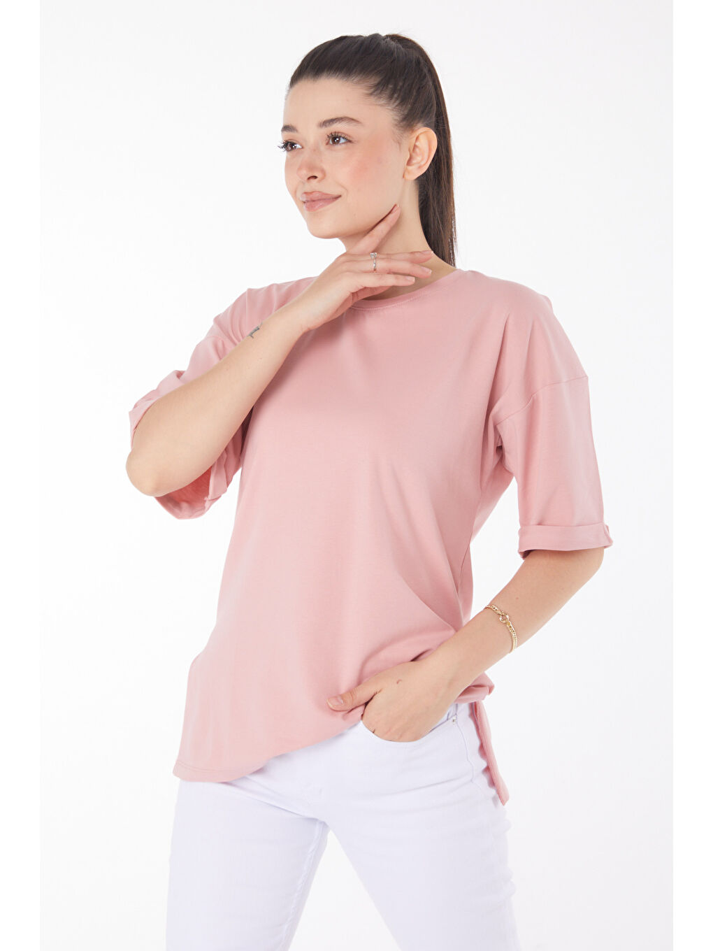 Pembe T-Shirt Gül - 25850-2