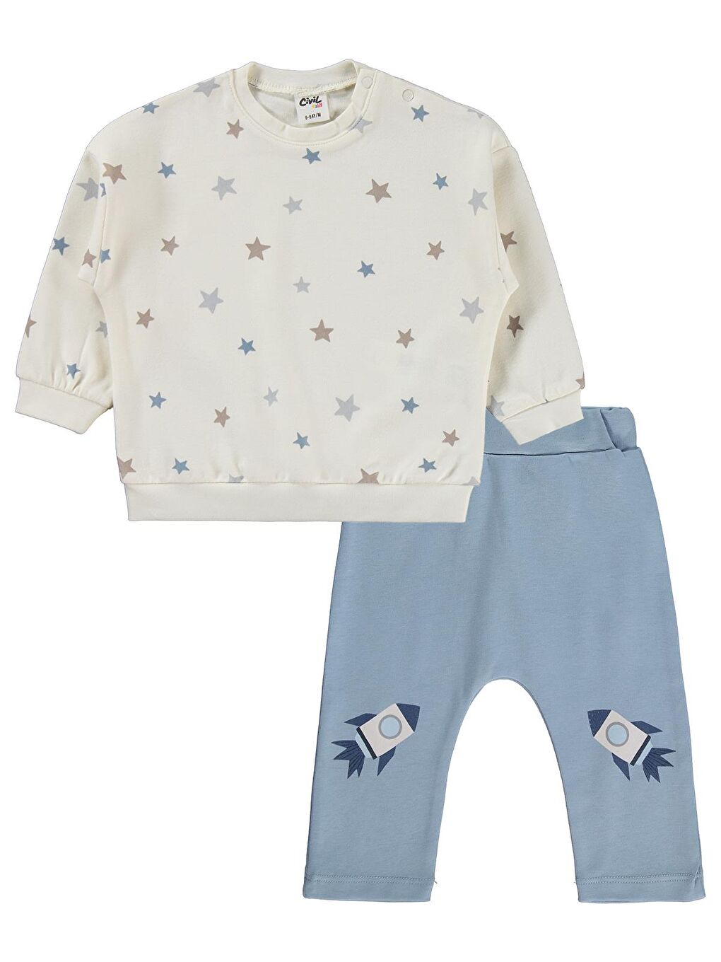 Baby Yıldız Empirme 6-18 Ay Takım - Ekru 12-18 Ay