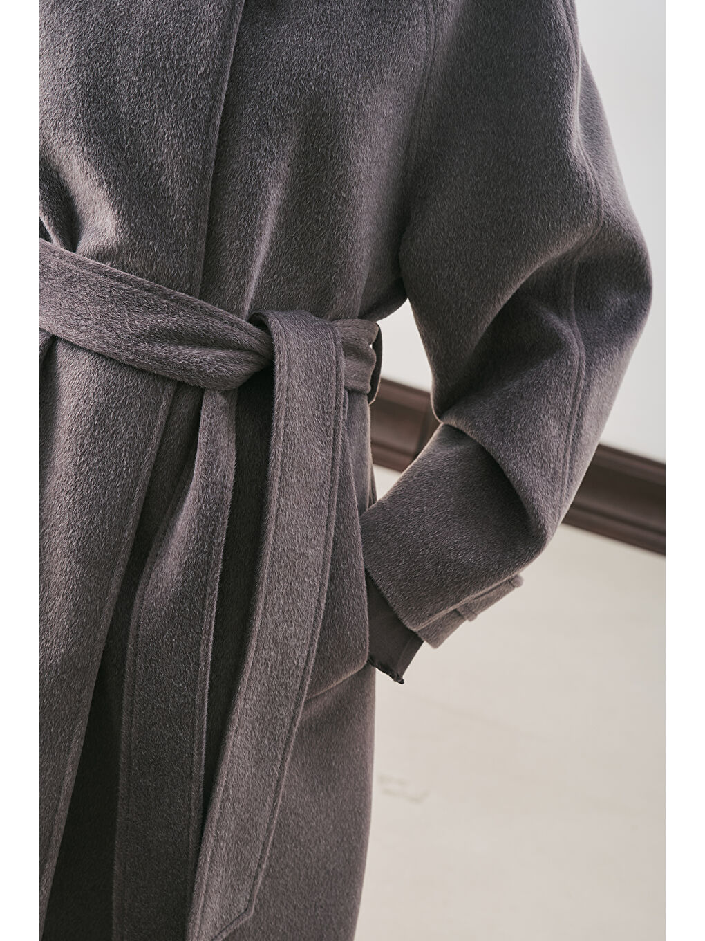 Premıum Kaşe Uzun Kaban Antrasit-6