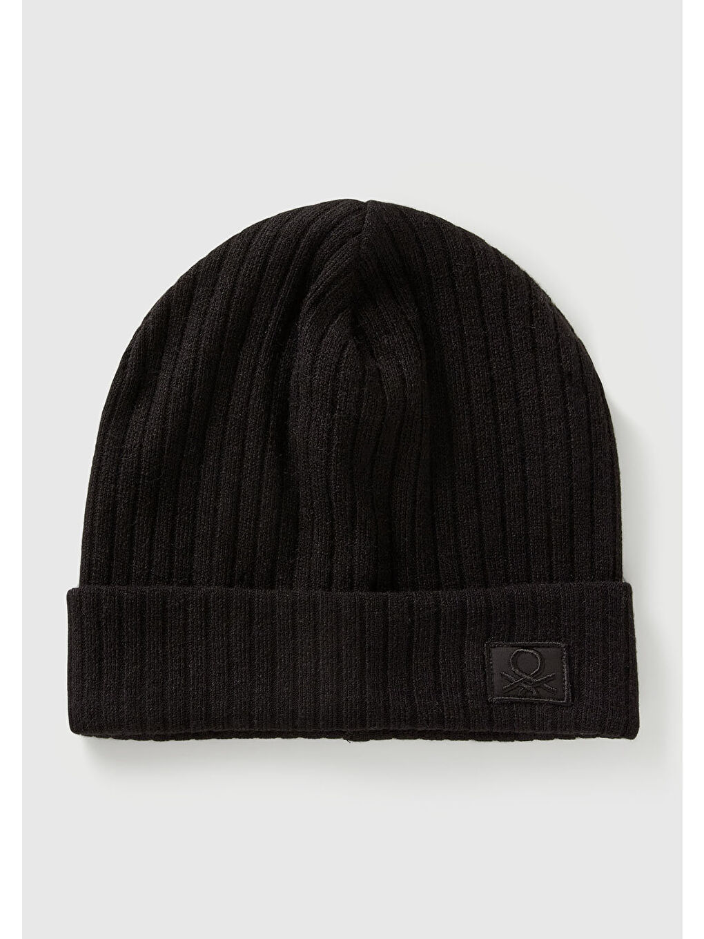 Kız Çocuk Siyah 3D İşlemeli Astarlı Nervürlü Bere