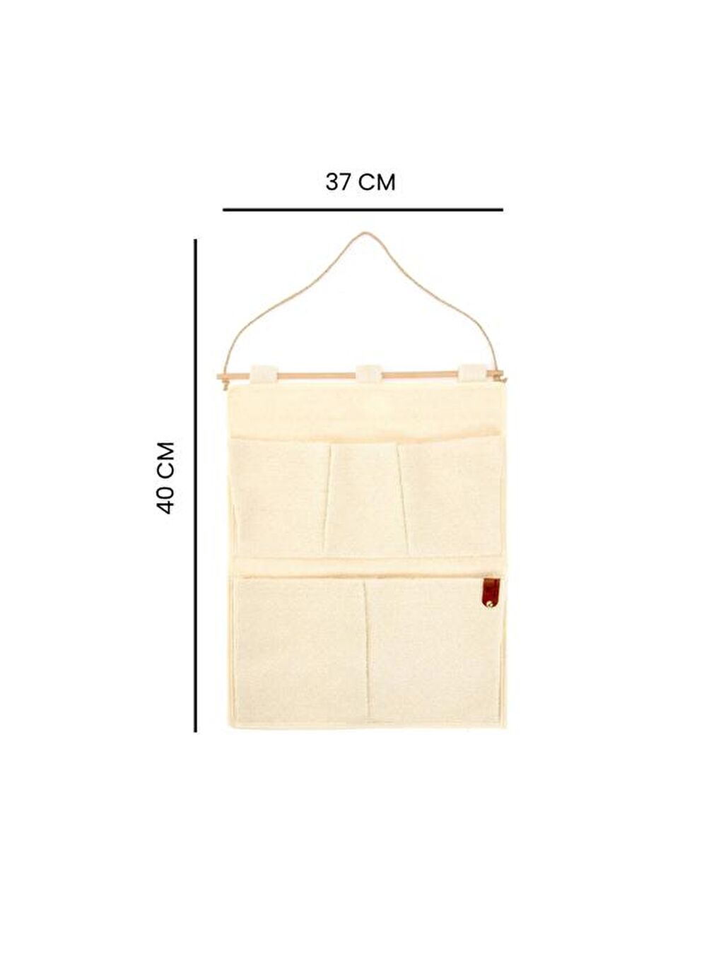 Ekru Havlu Organizeri - Krem - 35x45 cm-3