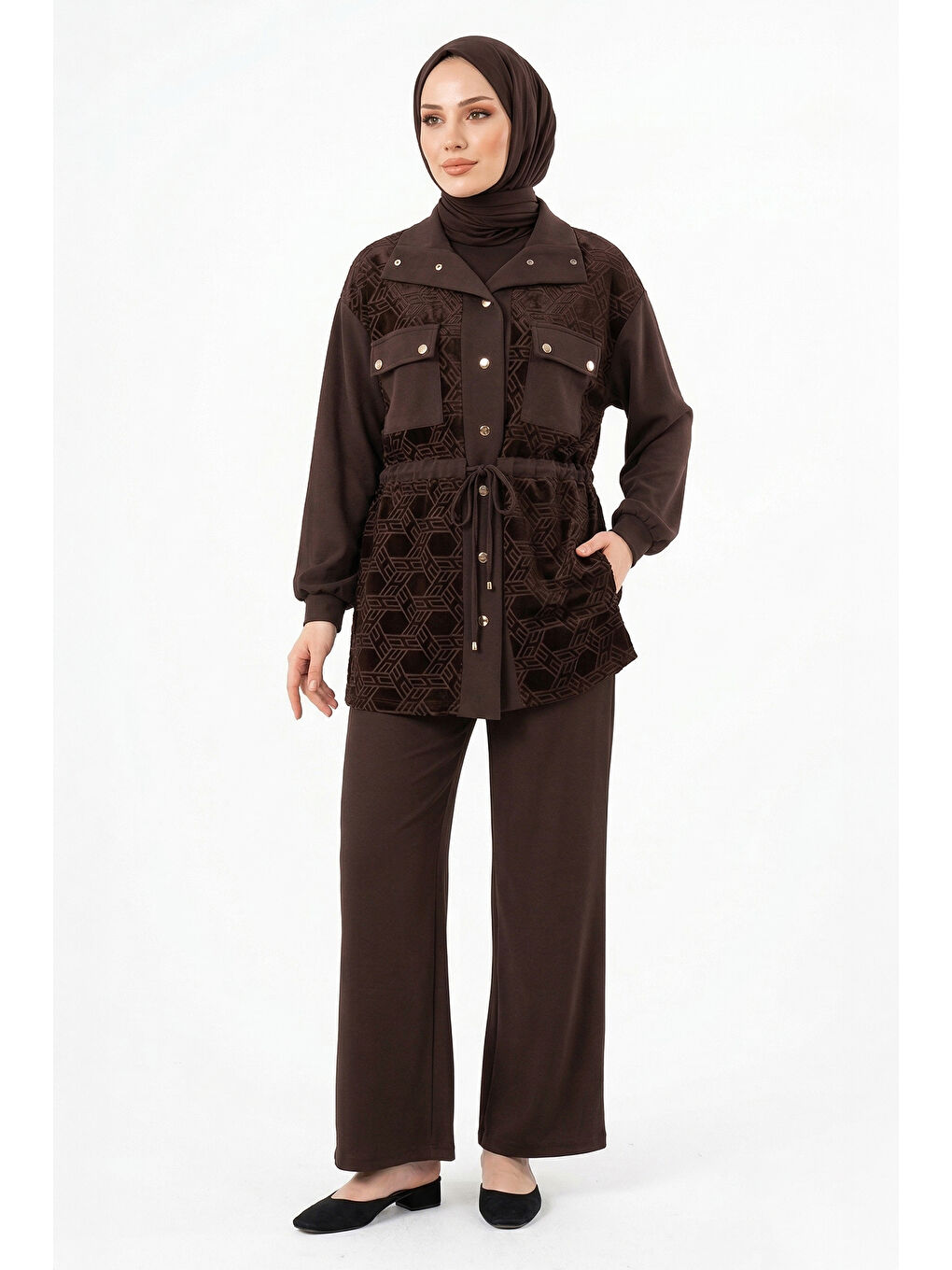 Ceket Pantolonlu Takım 1097 Kahverengi-1