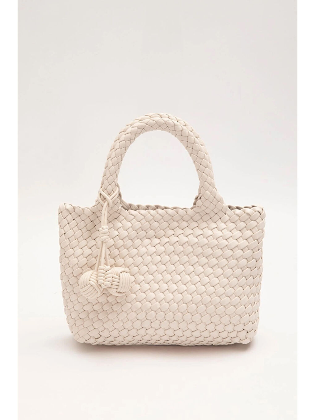 Ekru Örme Yumuşak Deri Askılı Çanta 930858 Krem-3