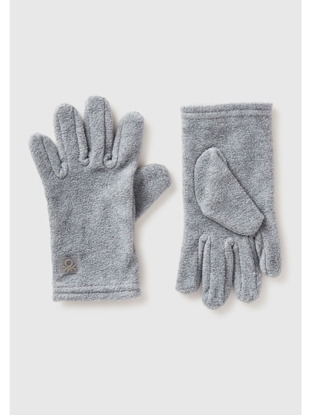 Erkek Çocuk Gri Melanj Logo Detaylı Eldiven