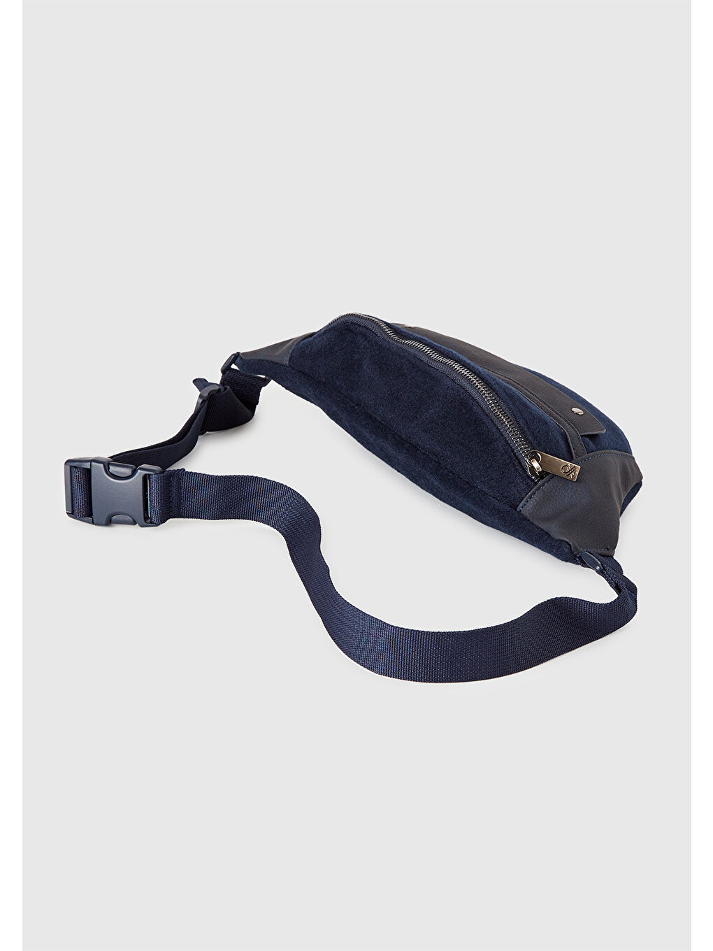 Erkek Lacivert Fermuarlı Önü Cepli Bel Çantası-1