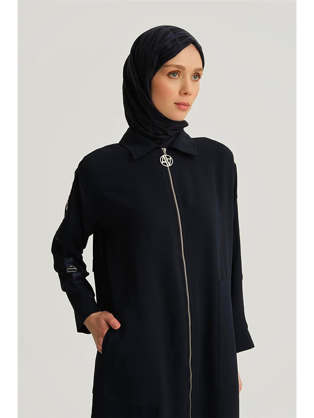 Aksesuar Detaylı Ferace 25Yh505 Lacivert-2