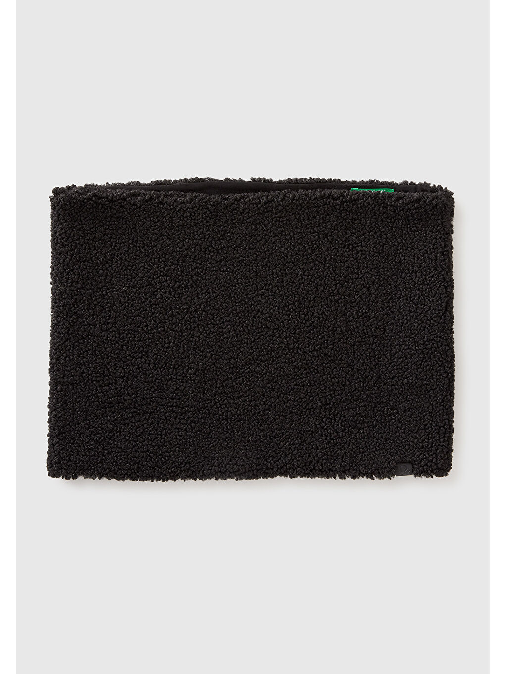 Kadın Siyah Pamuk Karışımlı Logo Detaylı Suni Kürk Boyunluk