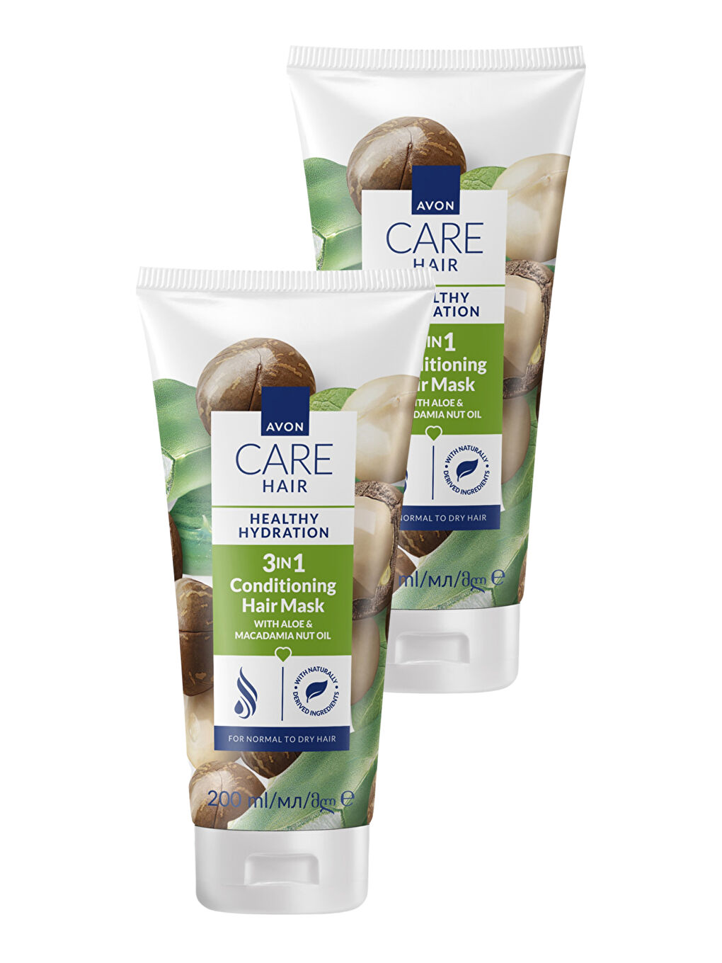 Care Aloe ve Makademya Yağı İçeren 3’ü 1 Arada Saç Maskesi 200ml İkili Paket