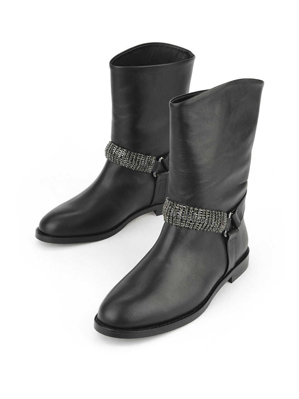 Kadın Hakiki Deri Çizme 1531030Z25110 Siyah-4