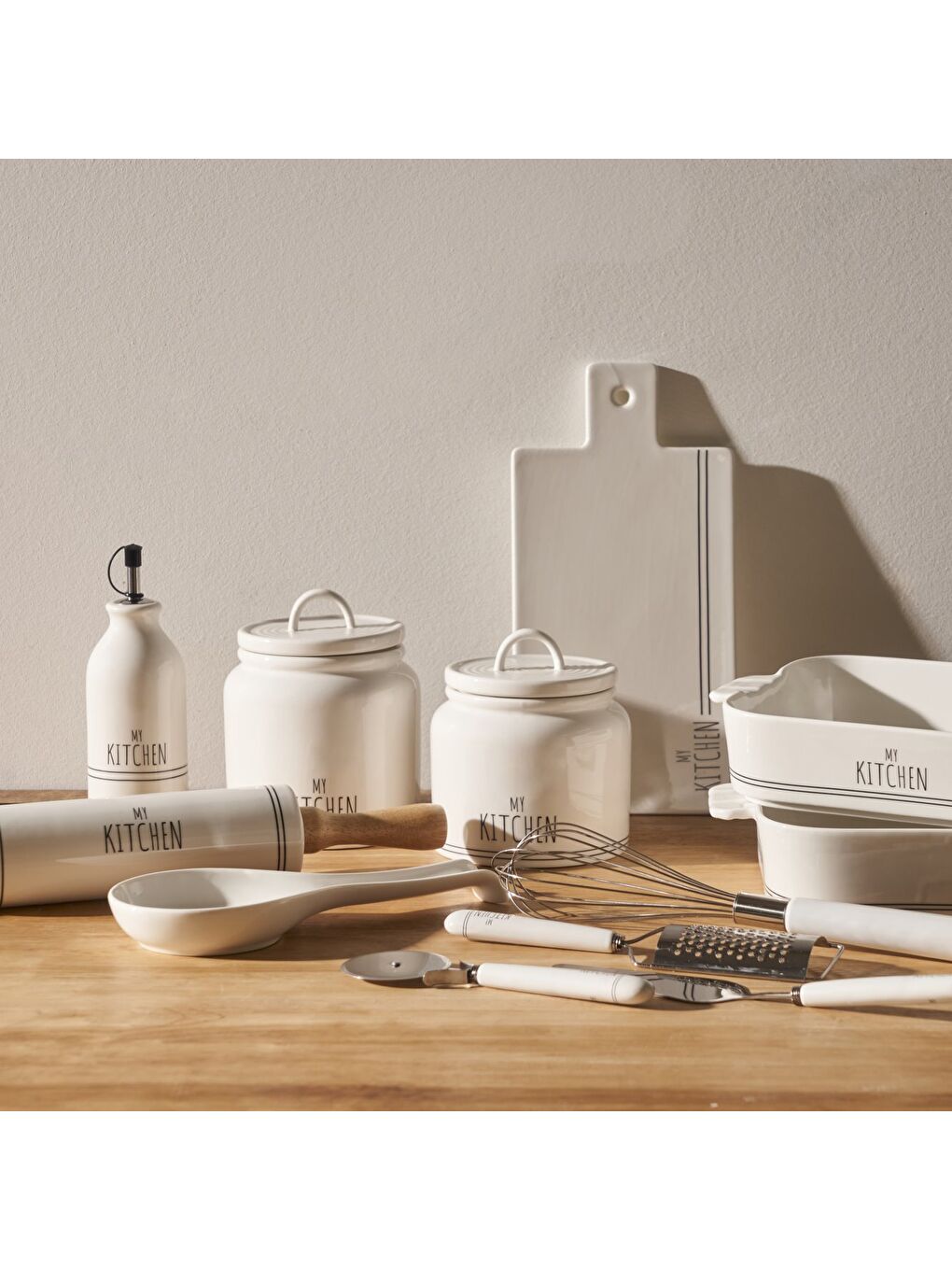 My Kitchen Porselen Kavanoz Beyaz (900 cc)-5