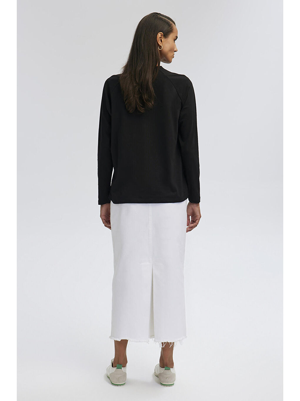 Siyah Uzun Kollu Basıc T-Shırt-3