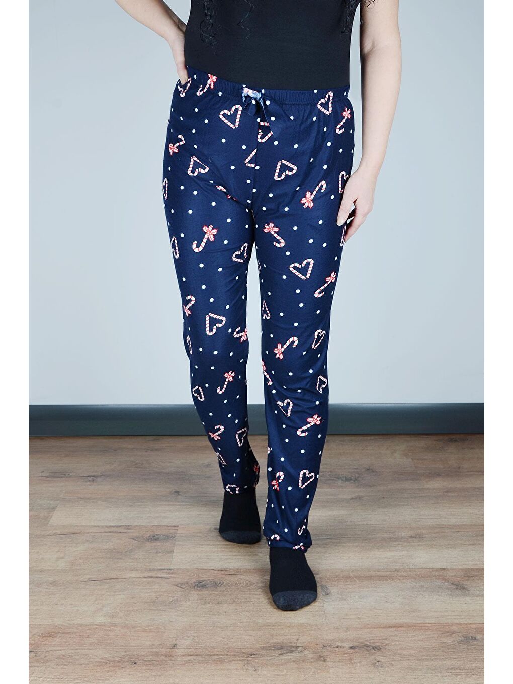 Kadın Süet Pijama Tek Alt | Lacivert