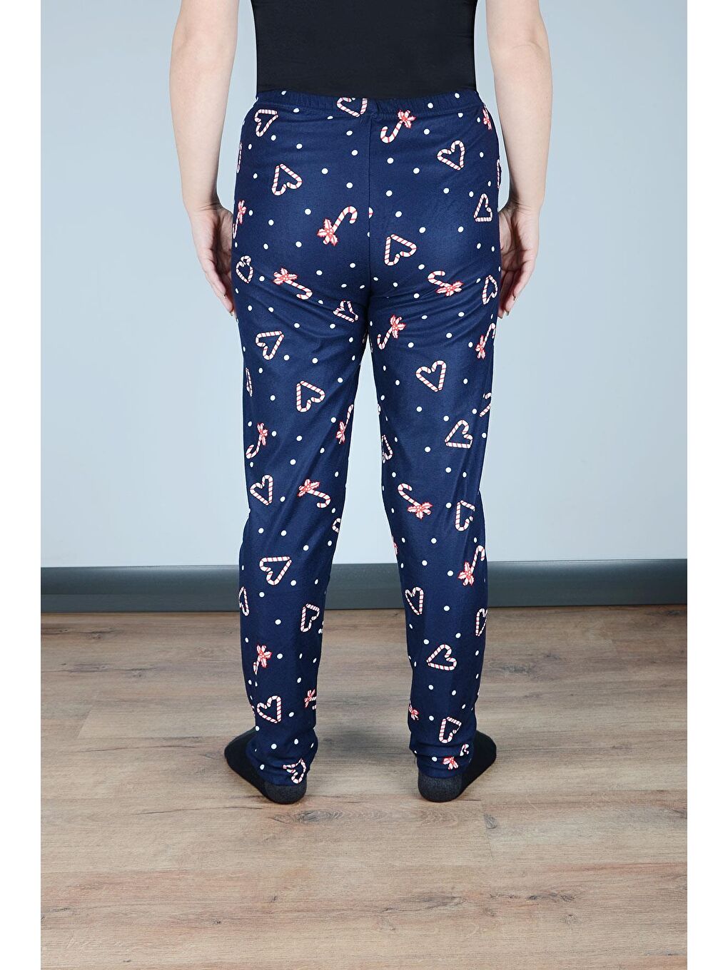 Kadın Süet Pijama Tek Alt | Lacivert-2