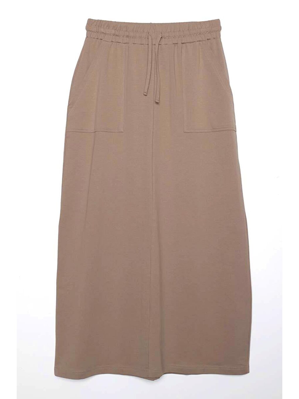 Bej Vizon-Pamuklu İki Cepli Etek-4