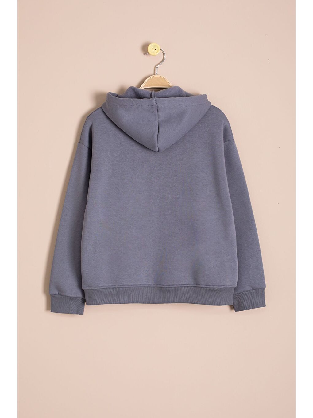 Siyah Gri Kız Çocuk Şardonlu Kapüşonlu Hırka 23330-4