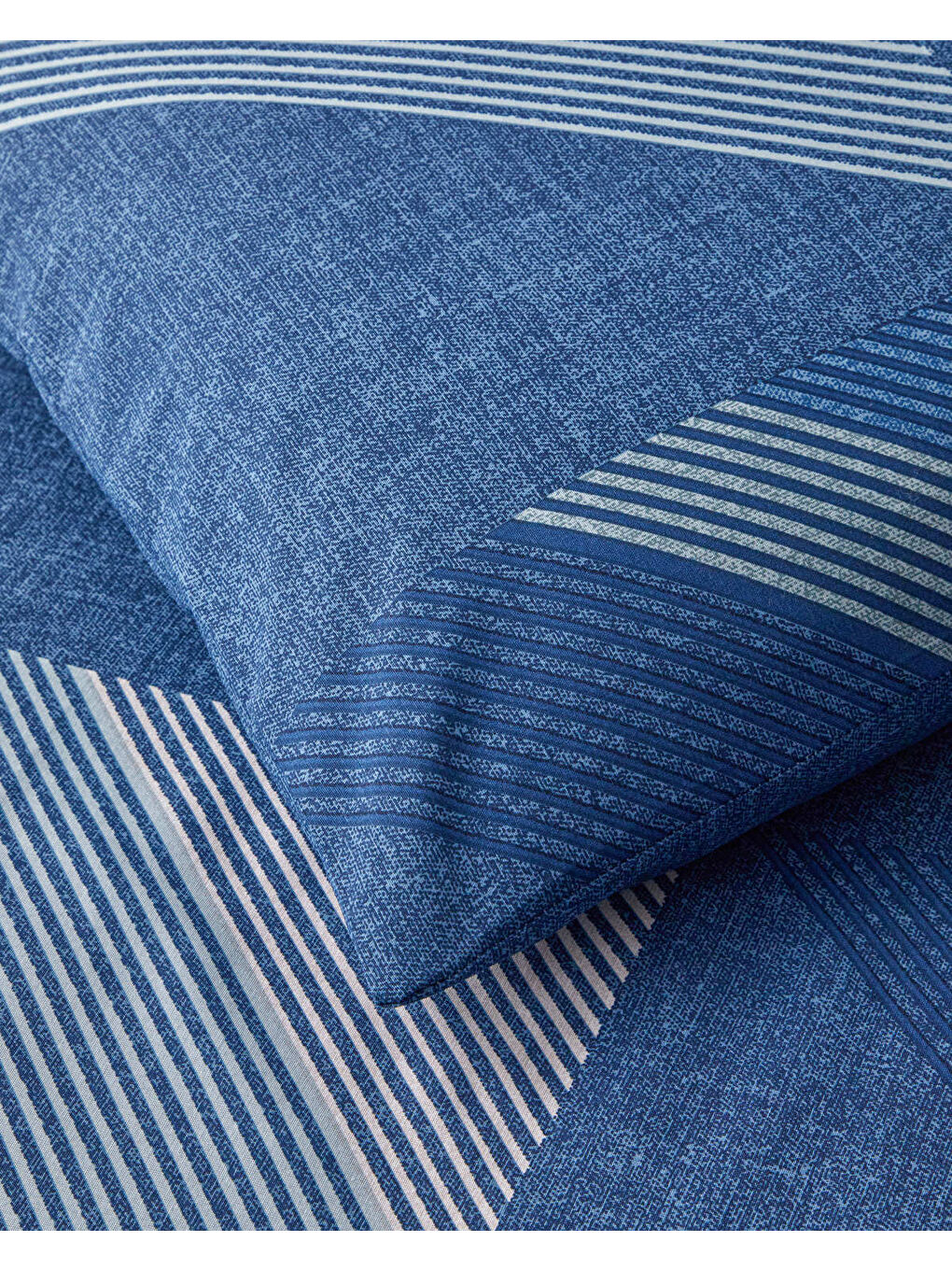 Triangle Flow Kolay Ütülenir Çift Kişilik Nevresim Takımı 200x220 cm Lacivert-3