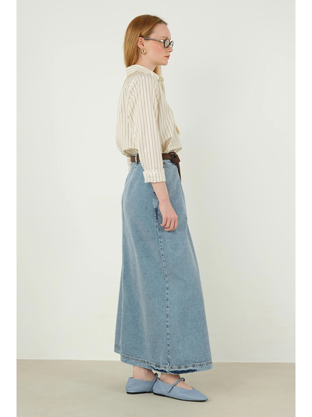 Denim Çan Etek Mavi-3