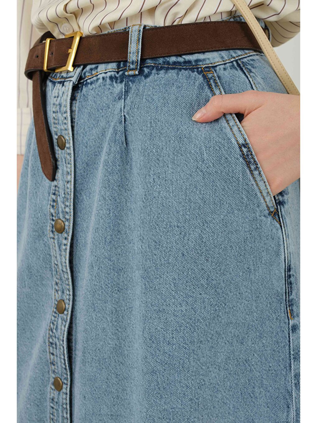 Denim Çan Etek Mavi-4