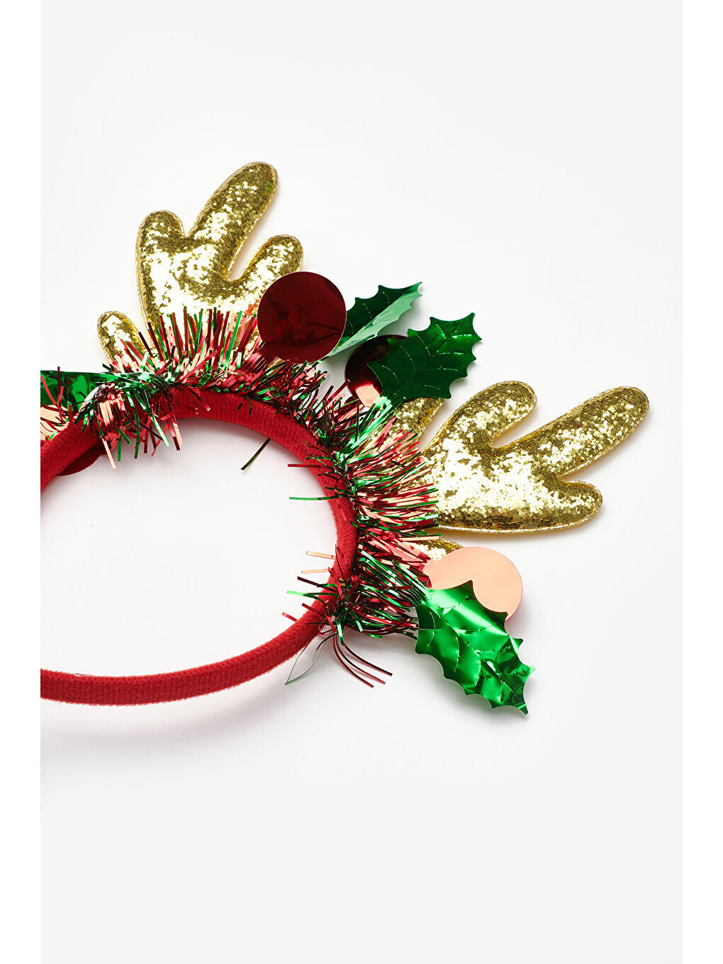 Karışık Çok Renkli  Püsküllü Geyik Boynuzu Model Kız Çocuk Yılbaşı Taç-1