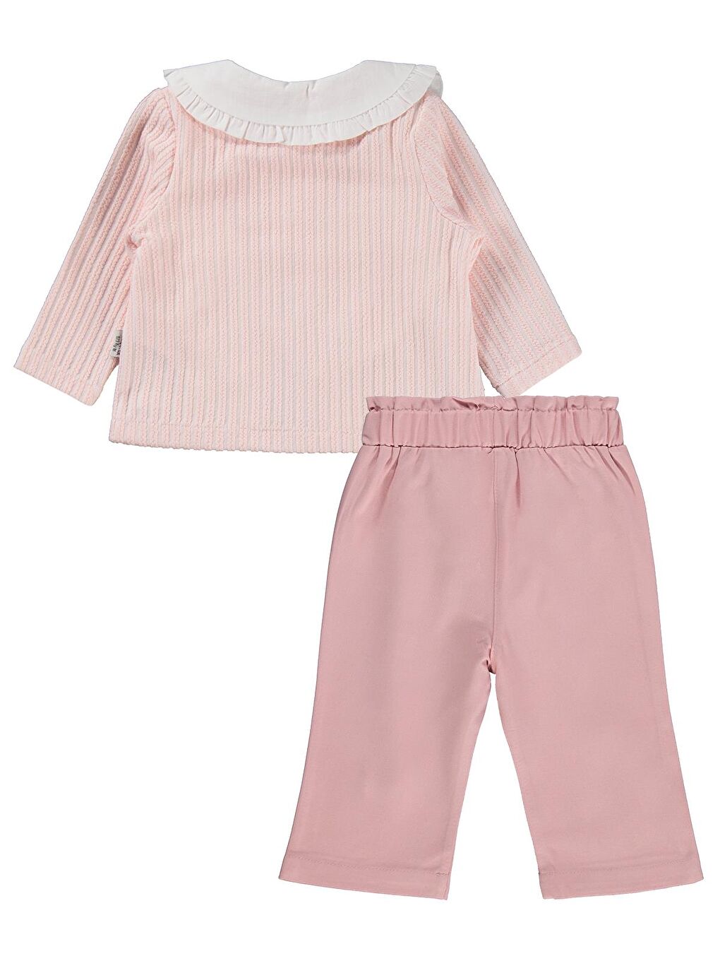 Pembe Lüks Yakası Nakışlı Hırkalı 3 Lü 6-18 Ay Takım - Pudra 9-12 Ay-2