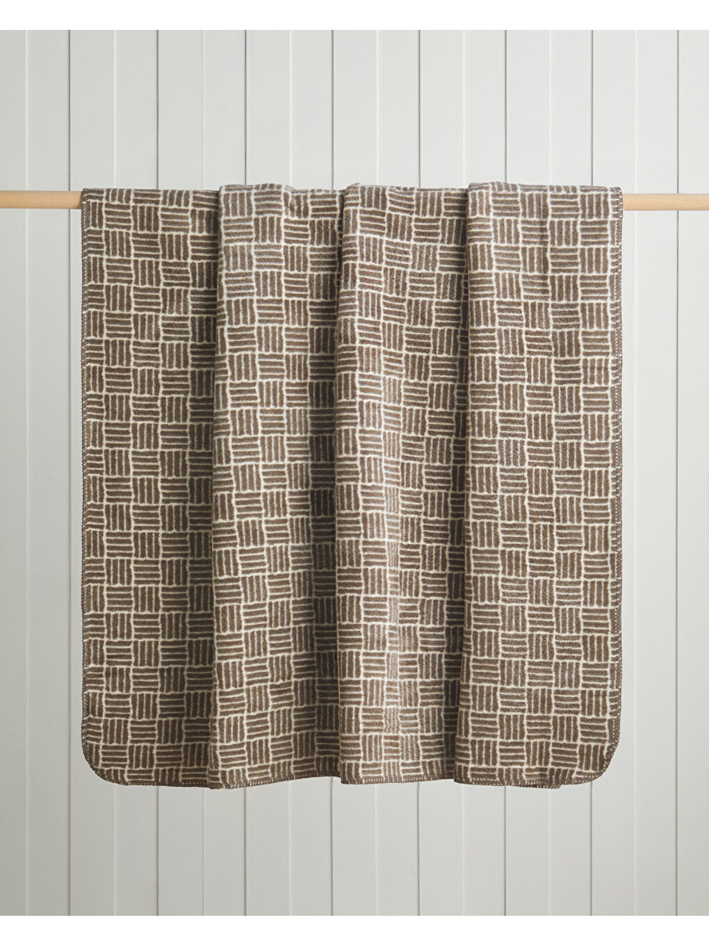 Urban Hound Pamuk Akrilik Çift Kişilik Battaniye 200x220 cm Bej-1