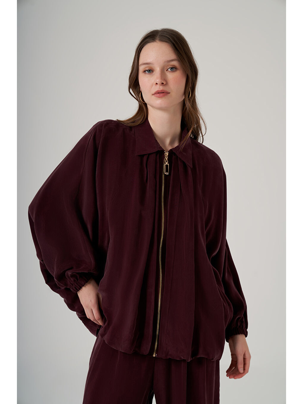 Bomber Ceket Pantolon Takım 1082 Mürdüm-1