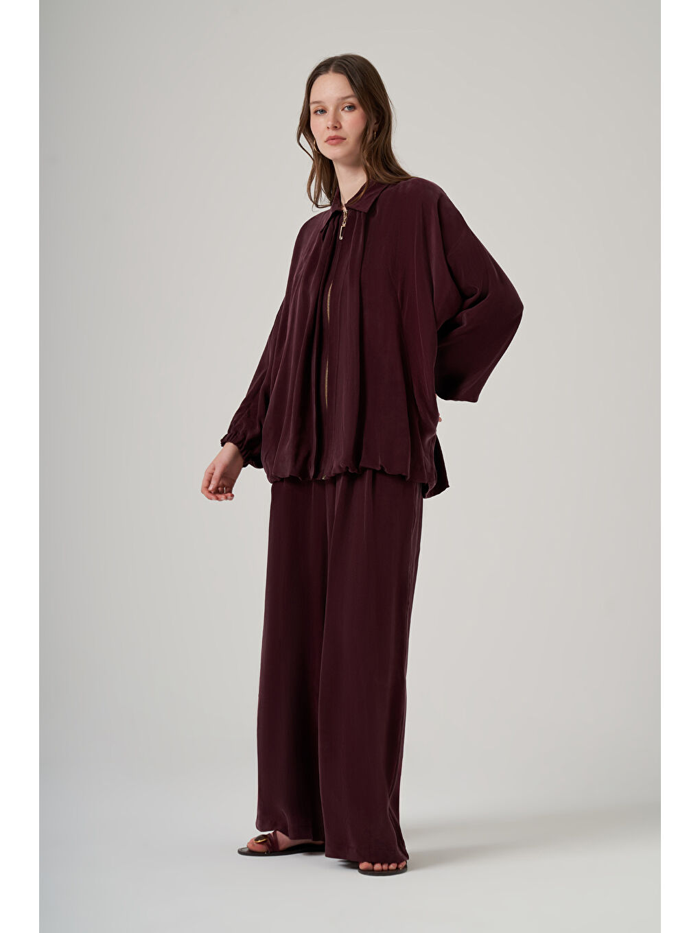 Bomber Ceket Pantolon Takım 1082 Mürdüm-2