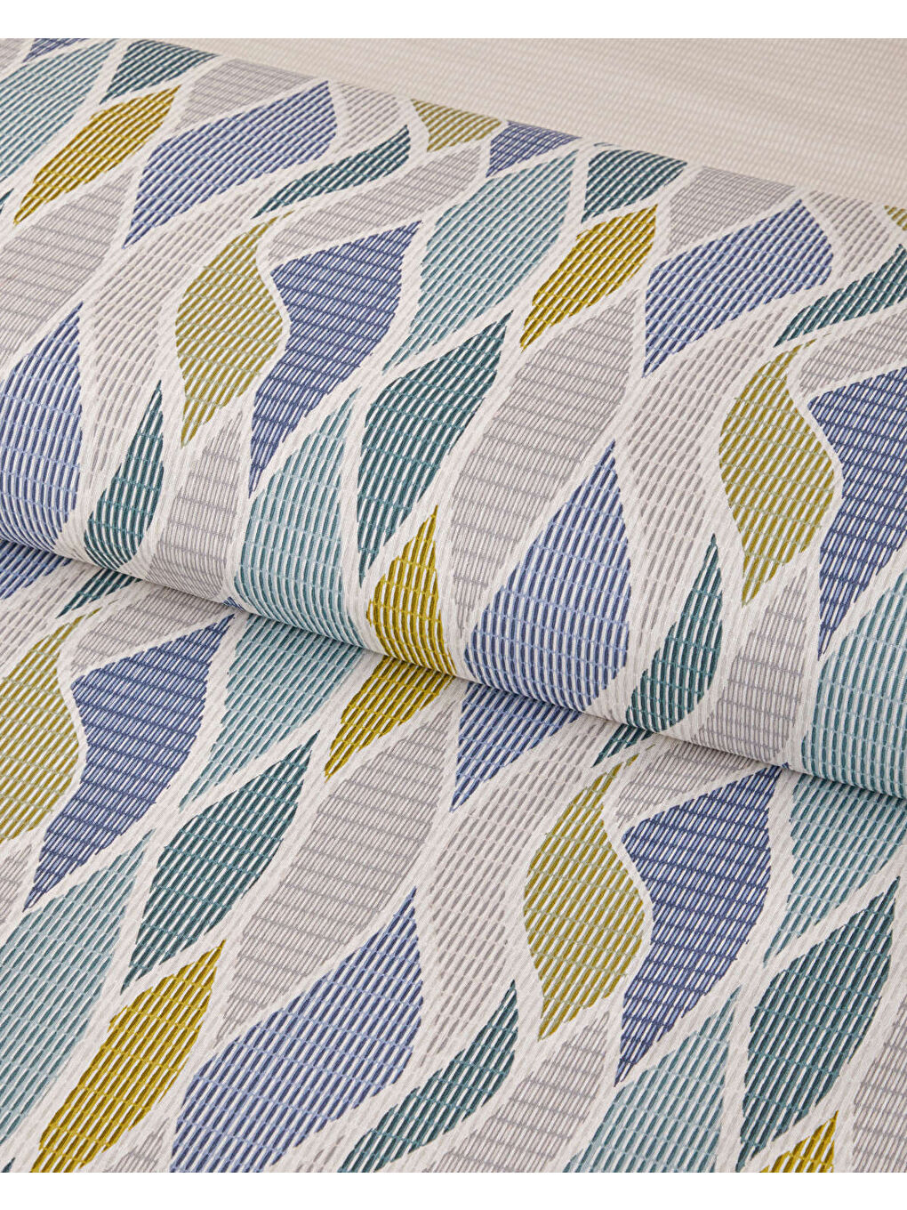 Modern Braid Kolay Ütülenir Çift Kişilik Nevresim Takımı 200x220 cm Yeşil-Mavi-3