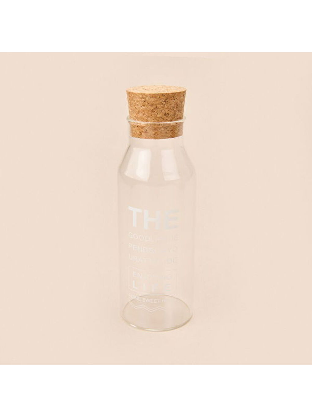 Frog Mantar Kapaklı Cam Sürahi - Şeffaf / Açık Kahverengi - 1 lt