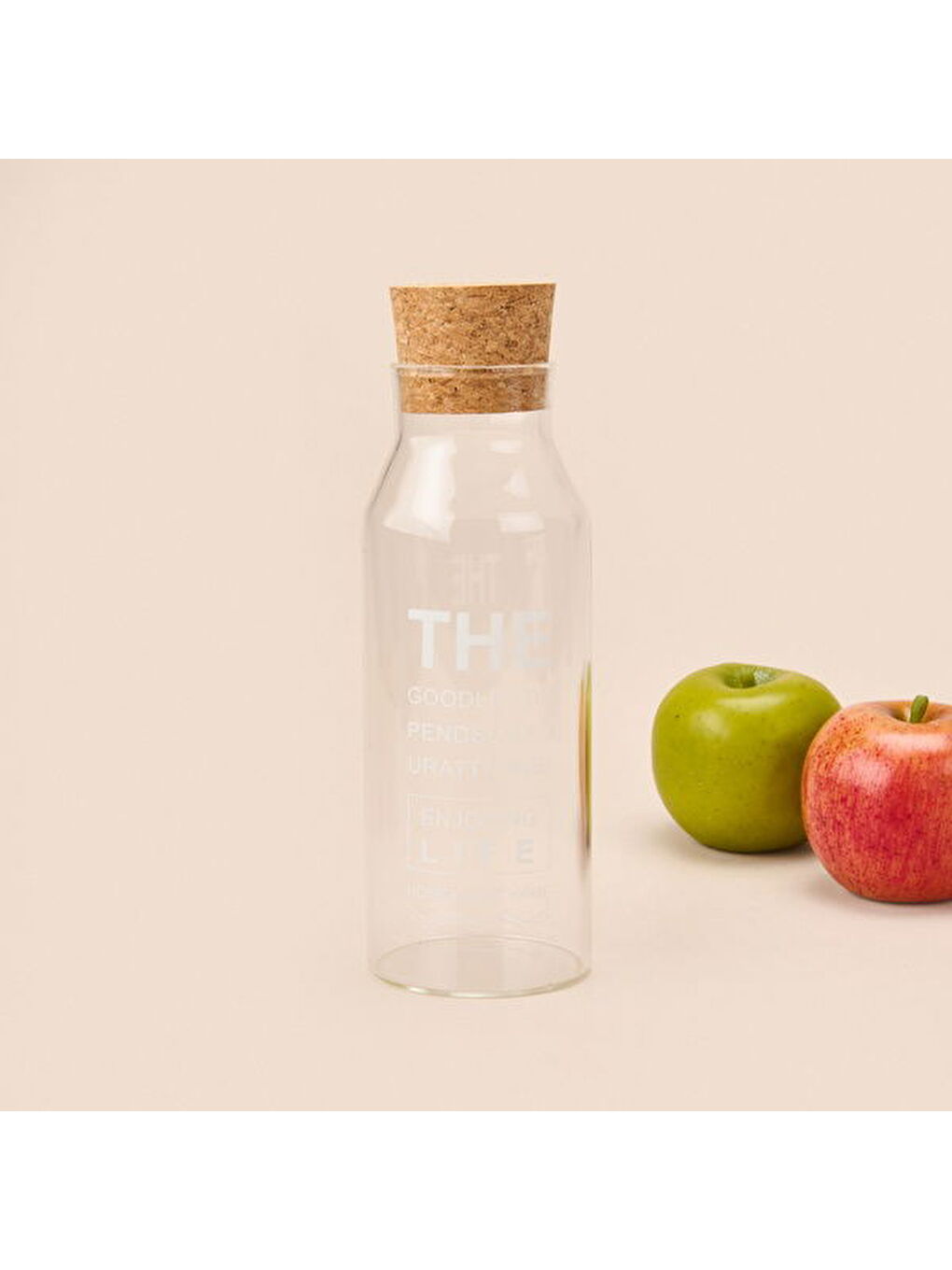 Frog Mantar Kapaklı Cam Sürahi - Şeffaf / Açık Kahverengi - 1 lt-2